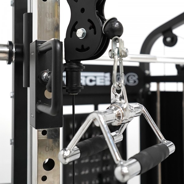 Enhance back workouts with wide and narrow grip Low Row handles.