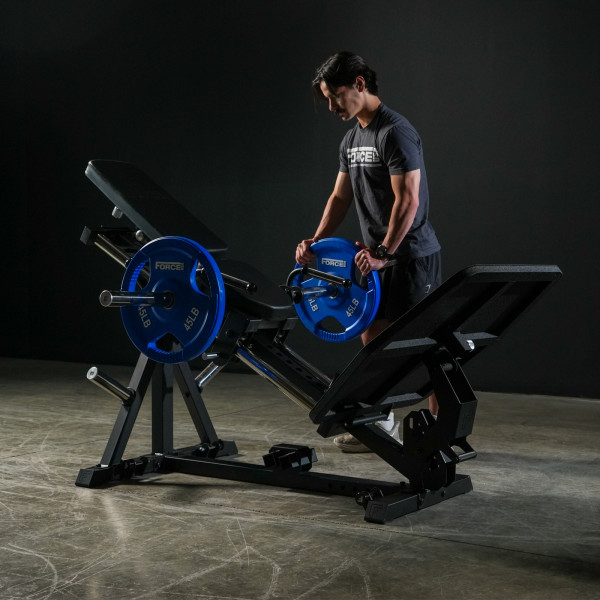 Force USA Compact Leg Press / Hack Squat V4 - Model - loading weight plates