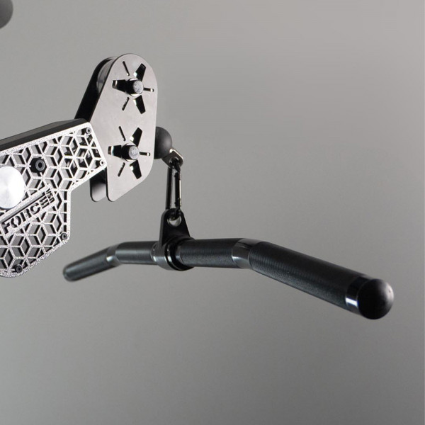 Image of the Force USA Aluminium Lat Pulldown Bar attached to an All-in-One trainer