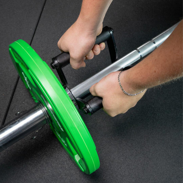 Image of the Force USA Close Grip Triangle and Landmine Handle being used for landmine pull