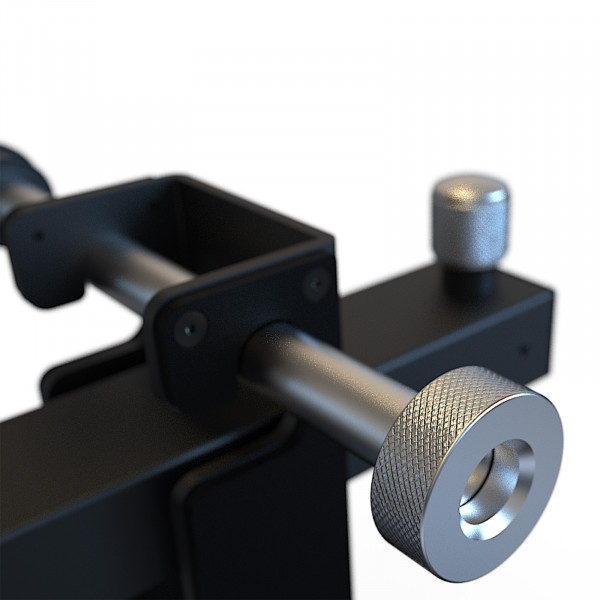 Close-up view of the Force USA Sliding Bench Attachment knurled pin end