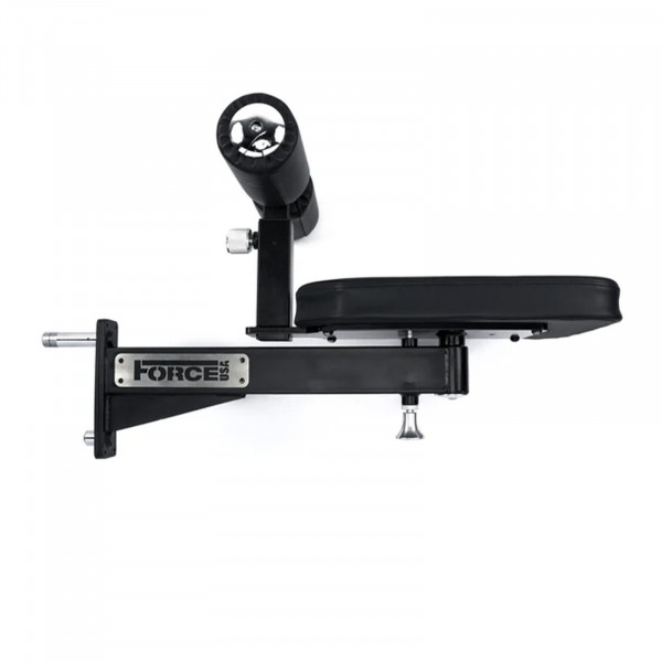 Angled side view of the Force USA Swivel Seat
