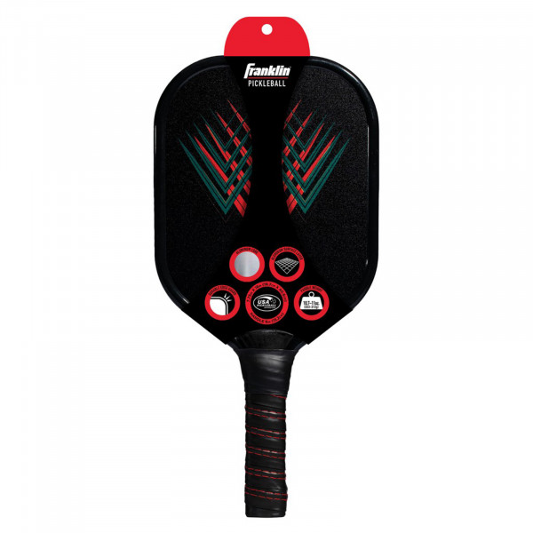 Retail packaging with Franklin Jet Aluminium Pickleball Paddle – black/red