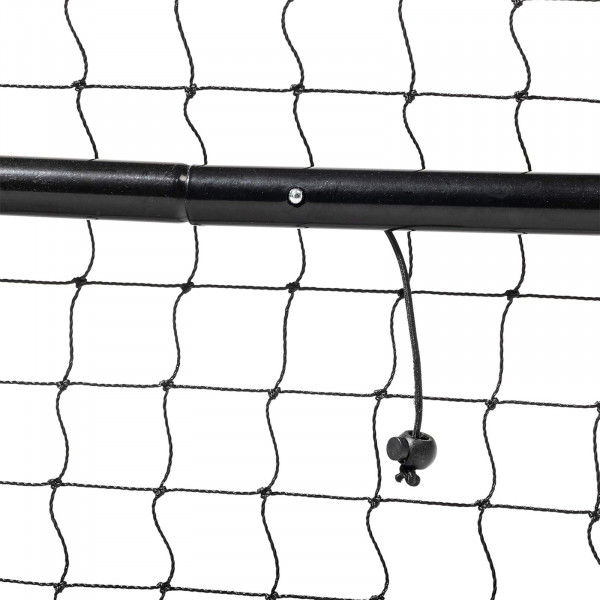 Close-up of the Franklin Pickleball Official Net frame and net cord detail