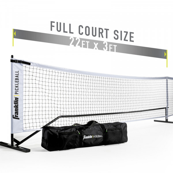 Franklin Pickleball Official Net showing full court width measurement graphic