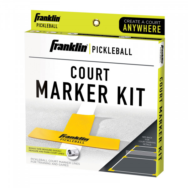 Front view of the Franklin Pickleball Court Marker Kit retail packaging