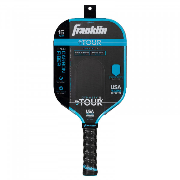 Blue Franklin FS Tour Dynasty pickleball paddle in retail packaging, 16 mm