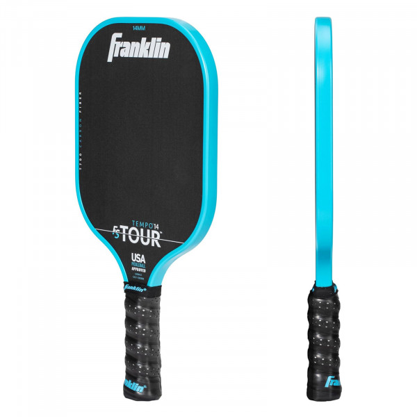 Front and side view of Franklin FS Tour Tempo pickleball paddle profile
