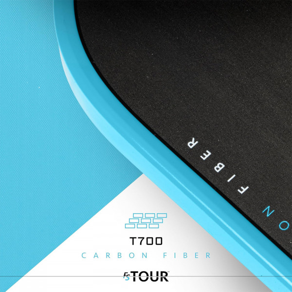 Close-up of Franklin FS Tour Tempo pickleball paddle T700 carbon fibre surface