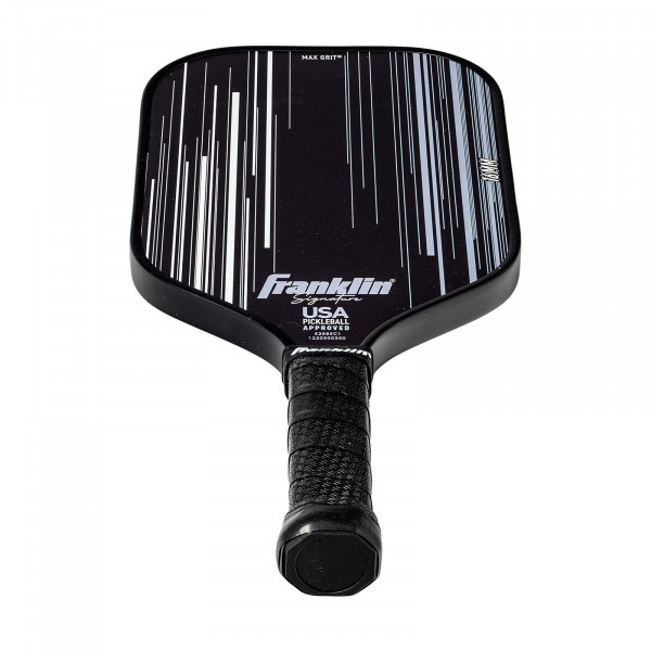 Franklin Signature Pro Series pickleball paddle, black, 16 mm, handle detail