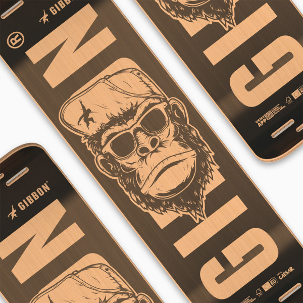 Multiple Gibbon Giboard Set Caesar Jib decks laid out with graphic