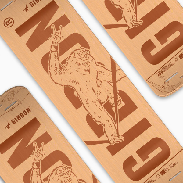 Multiple Gibbon Giboard Set Roots Rocker Travel decks laid out with graphic