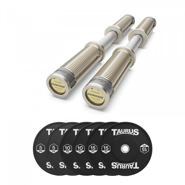 Gungnir Dumbler + 60kg Taurus Black Bumper Plates