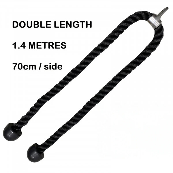 Image of the GymPin Double-Length Triceps Rope showing dimensions