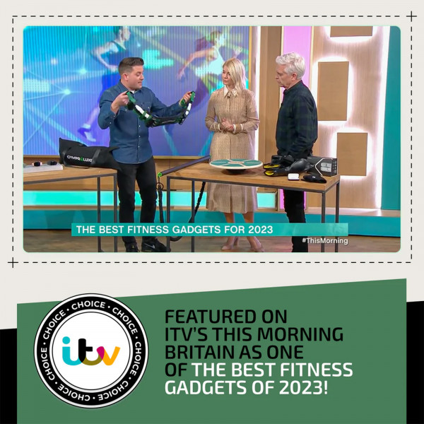 An infographic for the GymProLuxe All-in-One Portable Gym, which was seen on ITV