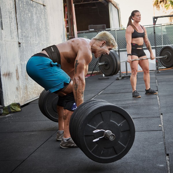 Harbinger Foam Core belt shown with the weightlifter