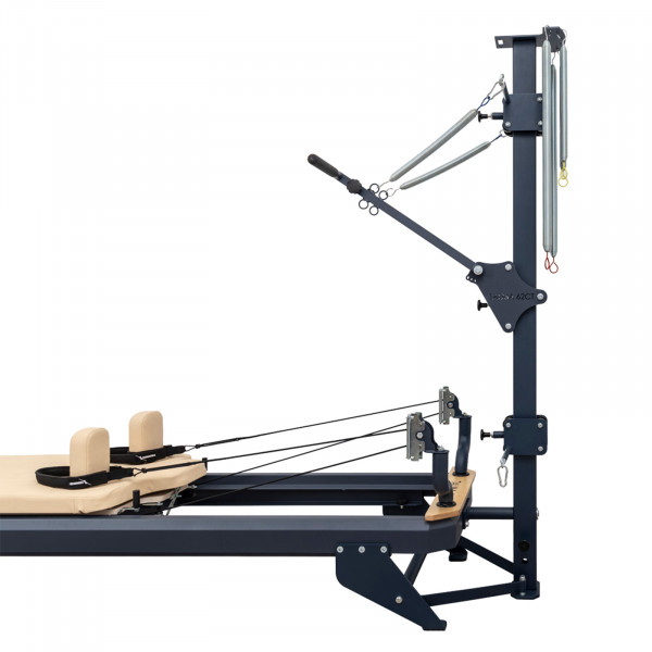Side view of the HEGREN TALMA 62CT Convertible Tower - Reformer-Mounted - Dark Blue