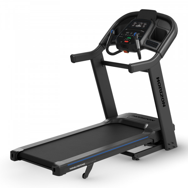 Back-right view of the Horizon 7.4AT-24 Treadmill