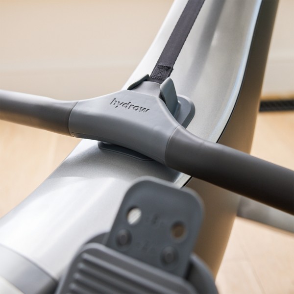 Detailed shot of the Hydrow Pro Rower's components.