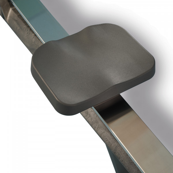 Close-up of the seat on the Hydrow Wave Rower