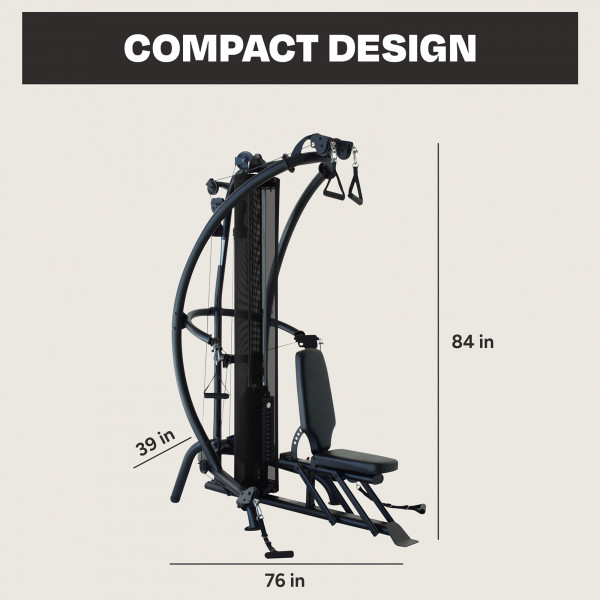 Dimensions of the Inspire Fitness M1 Multi-Gym.