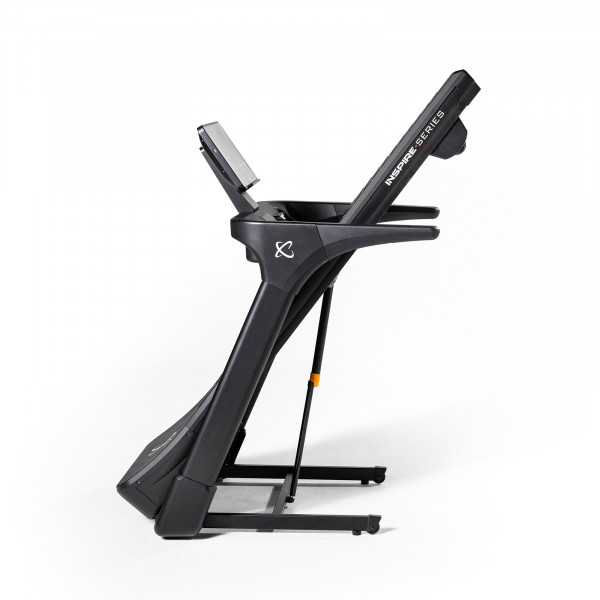 Inspire Fitness Series T5 Treadmill folded upright