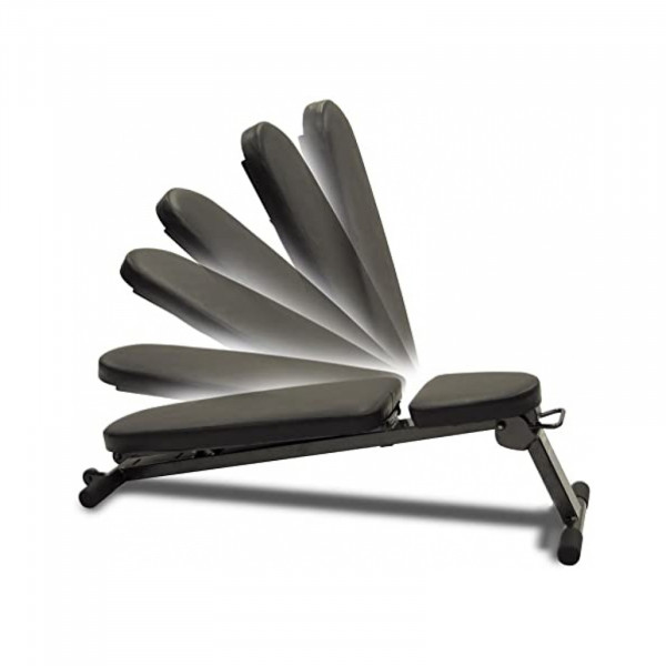 Multi-angle adjustment positions of the Inspire Fitness Folding Adjustable Bench.