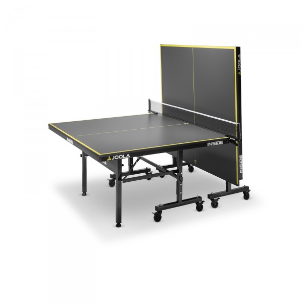 Joola J18 Indoor Table Tennis Table - half-closed, angled view