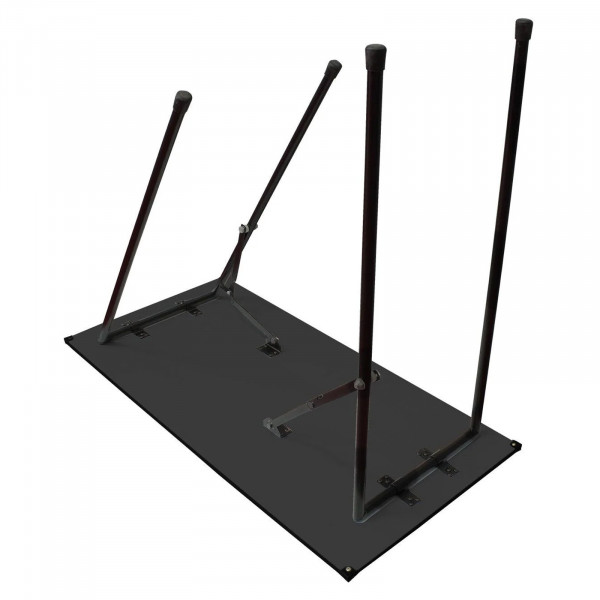 Bottom view of the Joola Mini Table Tennis Table showing folded legs - dark grey