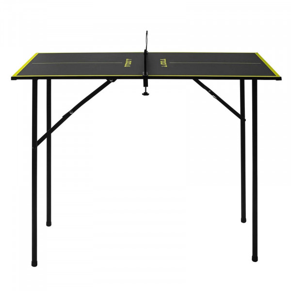 Side view of the Joola Mini Table Tennis Table fully set up - dark grey