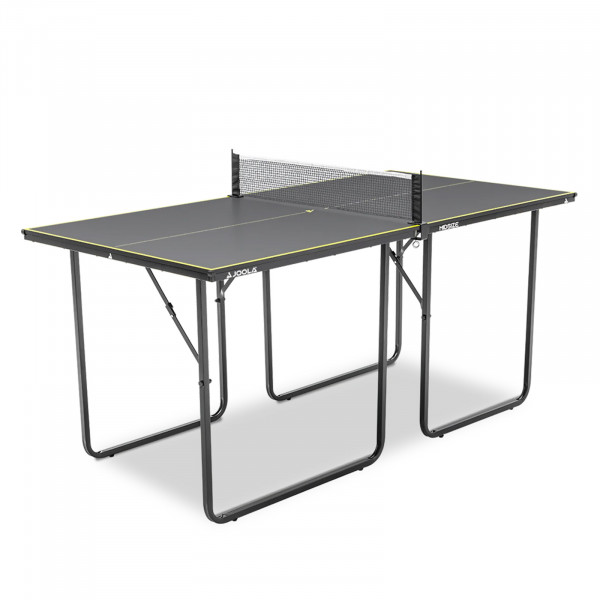 Angled view of the Joola Midsize Table Tennis Table in dark grey