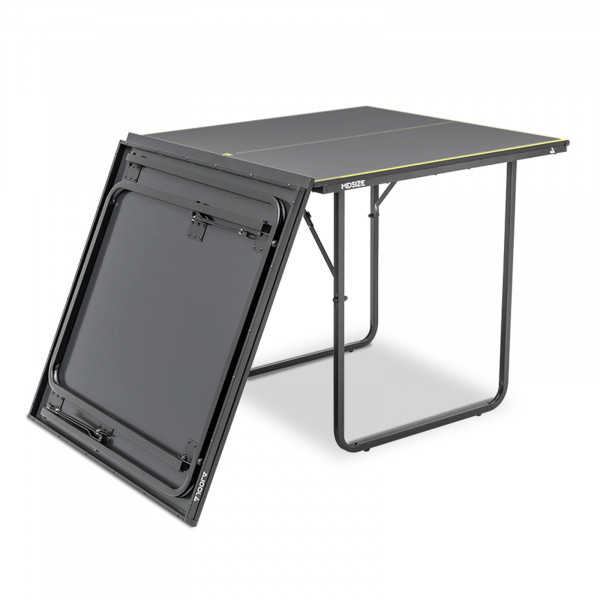 Two-piece construction of the Joola Midsize Table Tennis Table in dark grey