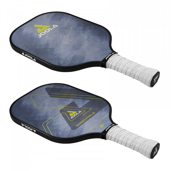 Angled view of JOOLA Essentials Pickleball Paddle in blue, showing both sides.