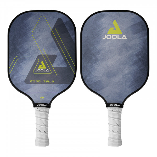 Front view of JOOLA Essentials Pickleball Paddle in blue, showing front and back side.
