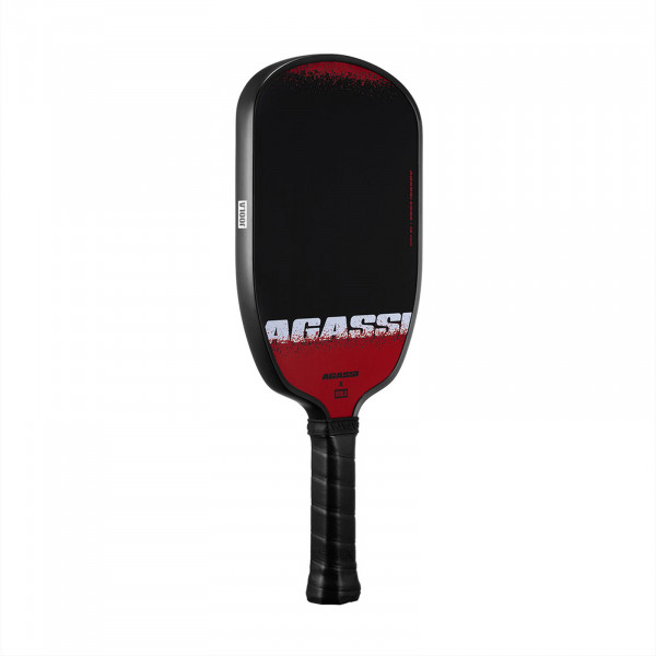 Front-left view of the JOOLA Agassi Edge 16mm Pickleball Paddle.
