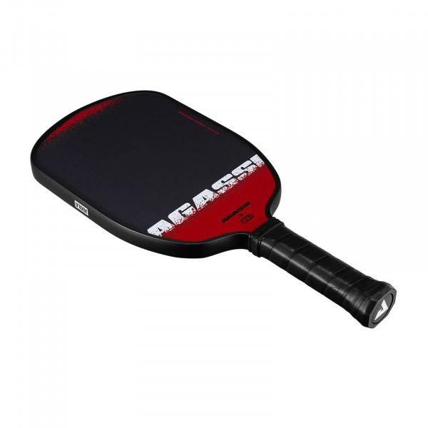 Top-angled view of the JOOLA Agassi Edge 16mm Pickleball Paddle.