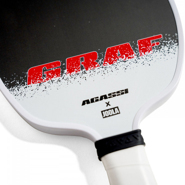 Close-up of the series name on the JOOLA Graf Edge 16mm Pickleball Paddle.