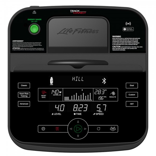 Life Fitness E1 Elliptical Cross Trainer with Track Connect 2.0 Console - console view
