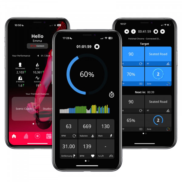 Screens from the ICG Training App.