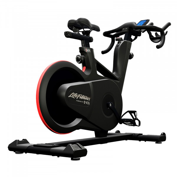 Right-angled view of the Life Fitness IC5 Indoor Cycle (2024 Model).