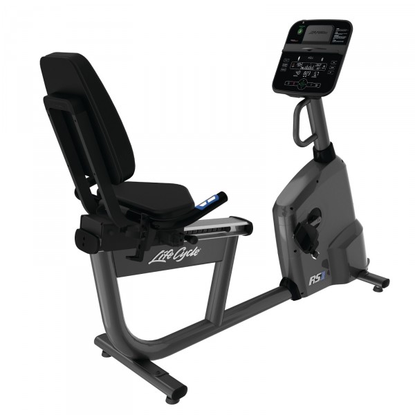 Life Fitness RS1 Step Through Recumbent Cycle Exercise Bike with Track Connect 2.0 Console - angled view