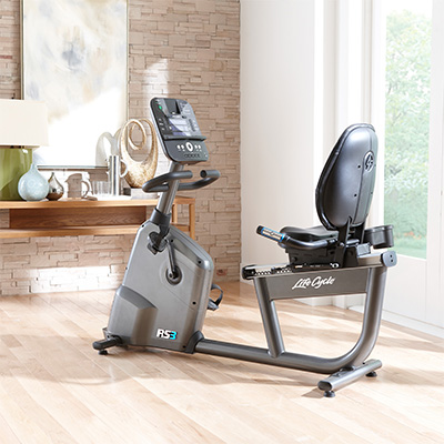 Life Fitness RS3 Step Through Recumbent Exercise Bike with Track Connect Console 2.0