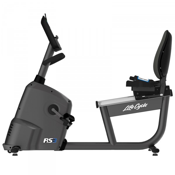 Life Fitness RS3 Step Through Recumbent Exercise Bike with Track Connect Console 2.0 - lateral view