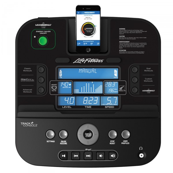 Life Fitness RS3 Step Through Recumbent Exercise Bike with Track Connect Console 2.0 - console view