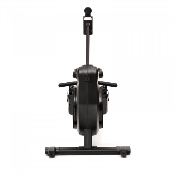 Rear angle of the Life Fitness Heat Performance Row flywheel housing