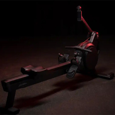 Life Fitness Heat Performance Row in a dark studio setup