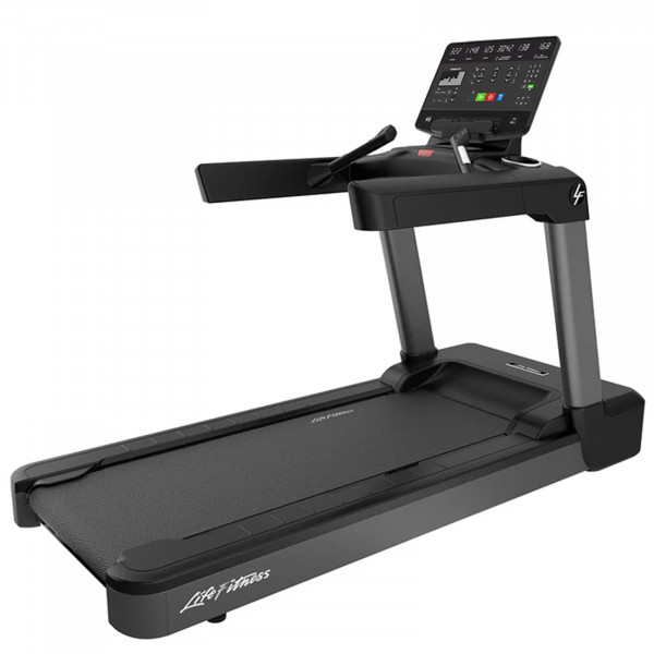 Angled view of the Life Fitness Club Series Plus Treadmill with the SL LED console.
