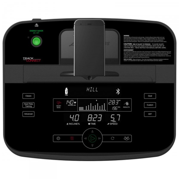 The Life Fitness T5 Treadmill with Track Connect 2.0 Console has an adjustable incline for challenging workouts.