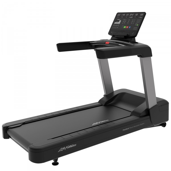 Life Fitness Aspire Treadmill - Arctic Silver - perspective view