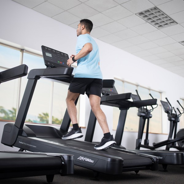 Life Fitness Aspire Treadmill - exerciser on incline